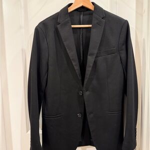 Black Linen men’s blazer - fitted size S